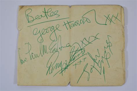 In bold, the tours which, when completed, became the highest-grossing of <strong>all</strong> time. . All 4 beatles autographs value